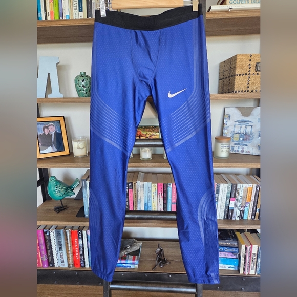 Nike Royal Blue Racing Tights, Size Medium - Picture 1 of 9